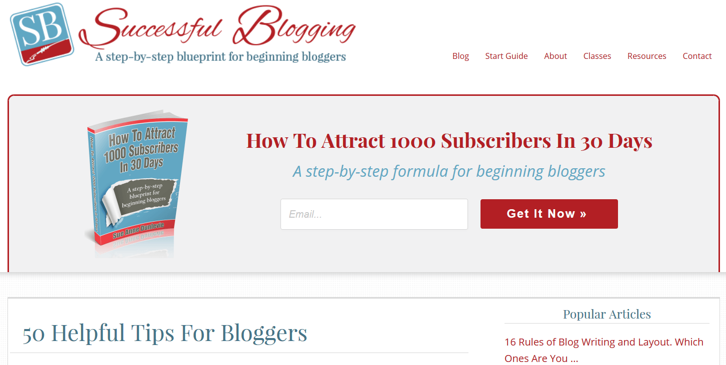 Blog - Successful Blogging Homepage